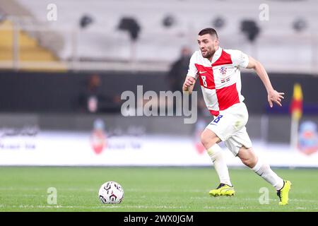 Le Caire, Égypte. 26 mars 2024. LE CAIRE, ÉGYPTE - MARS 26 : le croate Mateo Kovacic en action lors du match de la FIFA Series 2024 Égypte opposant l'Égypte à la Croatie au Nouveau stade de la capitale administrative le 26 mars 2024 au Caire, Égypte. Photo : Matija Habljak/PIXSELL crédit : Pixsell/Alamy Live News Banque D'Images