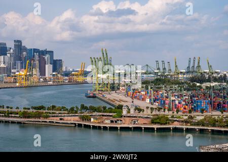 Brani Container terminal Singapour Banque D'Images