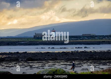 Coucher de soleil sur Mutton Island Banque D'Images
