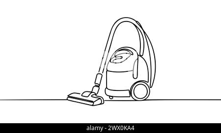 Dessin continu d'une seule ligne concept d'illustration vectorielle d'icône d'aspirateur. Illustration de Vecteur