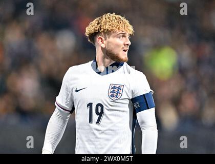 Bolton, Royaume-Uni. 26 mars 2024. Harvey Elliott, de l'Angleterre, lors du match UEFA Euro U21 qualificatifs du Groupe F Angleterre U21 vs Luxembourg U21 au Toughsheet Community Stadium, Bolton, Royaume-Uni, le 26 mars 2024 (photo Cody Froggatt/News images) à Bolton, Royaume-Uni, le 26/03/2024. (Photo de Cody Froggatt/News images/Sipa USA) crédit : Sipa USA/Alamy Live News Banque D'Images