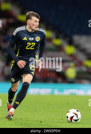 Glasgow, Royaume-Uni. 26 mars 2024. Nathan Patterson, de l'Écosse, lors du match amical international à Hampden Park, Glasgow. Le crédit photo devrait se lire : Neil Hanna/Sportimage crédit : Sportimage Ltd/Alamy Live News Banque D'Images