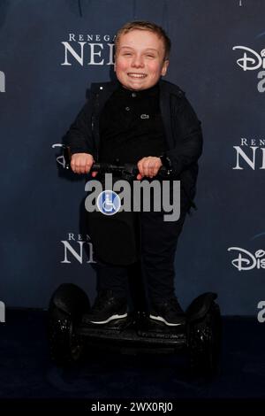 Londres, Royaume-Uni. 26 mars 2024. Lenny Rush assiste à la première mondiale de Renegade Nell à Everyman Borough Yards à London Bridge. (Photo de Cat Morley/SOPA images/SIPA USA) crédit : SIPA USA/Alamy Live News Banque D'Images