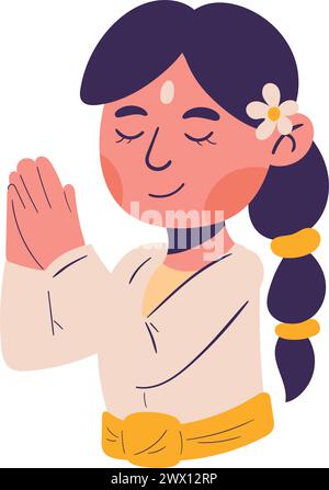 prière féminine nyepi Illustration de Vecteur