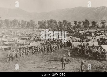 Les troupes alliées logées dans des abris en toile lors de leur invasion victorieuse de la Terre Sainte CA. probablement 1917 Banque D'Images