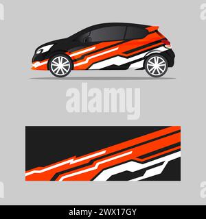 Autocollant de voiture motif abstrait à rayures Illustration de Vecteur