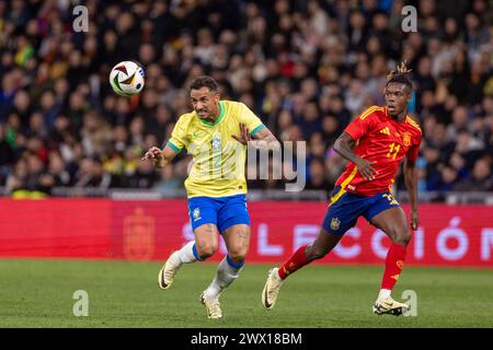 Madrid, Espagne. 27 mars 2024. Danilo du Brésil pendant le match entre l'Espagne et le Brésil à l'Estadio Bernabeu à Madrid, Espagne (Richard Callis/SPP) crédit : SPP Sport Press photo. /Alamy Live News Banque D'Images