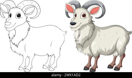 Illustration vectorielle d'un bélier, coloré et délimité Illustration de Vecteur