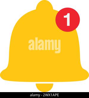 Bell notification pop up, nombre de nouvelles notifications non ouvertes ou non lues concept illustration plate design vector eps10. elément graphique pour stat vide Illustration de Vecteur