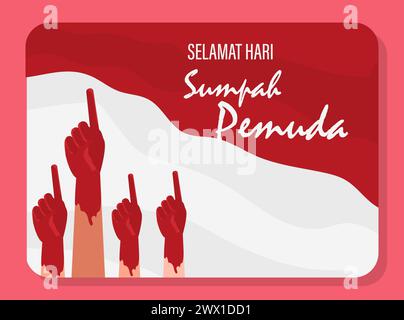 Traduction : Happy Indonesian Youth Pledge Day illustration vectorielle. Illustration de Vecteur