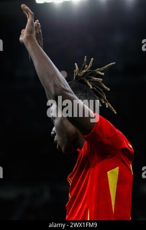 Madrid, Espagne. 26 mars 2024. Nico Williams d'Espagne vu lors du match amical entre l'Espagne et le Brésil au stade Santiago Bernabeu. Note finale : Espagne 3:3 Brésil crédit : SOPA images Limited/Alamy Live News Banque D'Images