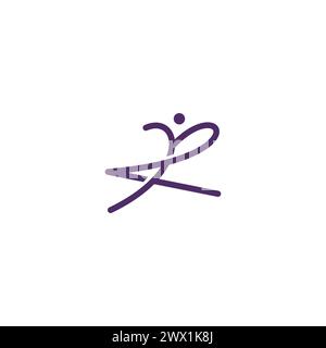 YR Yoga logo simple. Logo Run Illustration de Vecteur