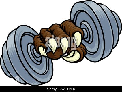 Caw Dumb Bell Gym poids Dumbbell Monster Hand Illustration de Vecteur