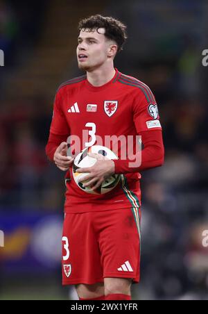 Cardiff, pays de Galles, 26 mars 2024. Neco Williams du pays de Galles lors du match de qualification pour le Championnat d'Europe de l'UEFA au Cardiff City Stadium, Cardiff. Le crédit de l'image devrait se lire : Darren Staples / Sportimage Banque D'Images