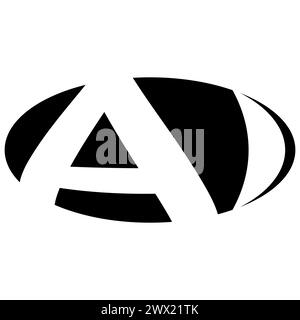 Logo ovale double lettre A, I deux lettres ai ia Illustration de Vecteur