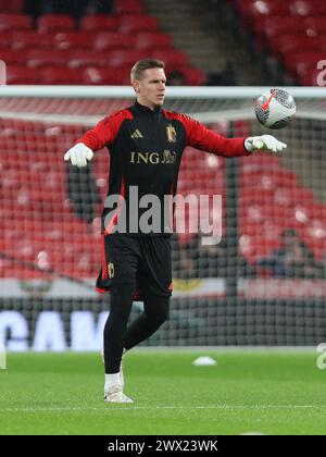 Thomas Kaminski de Belgique en action lors d'un match de football amical international entre l'Angleterre et la Belgique au stade de Wembley, Londres, Royaume-Uni - 26 mars Banque D'Images