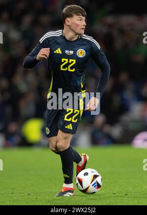 Glasgow, Royaume-Uni. 26 mars 2024. Nathan Patterson, de l'Écosse, lors du match amical international à Hampden Park, Glasgow. Le crédit photo devrait se lire : Neil Hanna/Sportimage crédit : Sportimage Ltd/Alamy Live News Banque D'Images