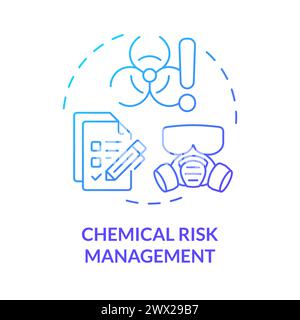 Icône de concept de gradient bleu de gestion des risques chimiques Illustration de Vecteur