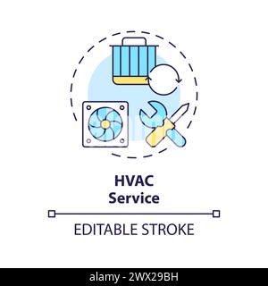 Icône de concept multicolore du service HVAC Illustration de Vecteur