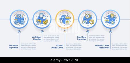 Modèle infographique cercle bleu d'inspection de ventilation Illustration de Vecteur