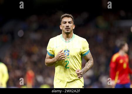 Madrid, Espagne, le 26 mars 2024, Danilo Luiz da Silva du Brésil lors du match amical international de football entre l'Espagne et le Brésil le 26 mars 2024 au stade Santiago Bernabeu de Madrid, Espagne Banque D'Images