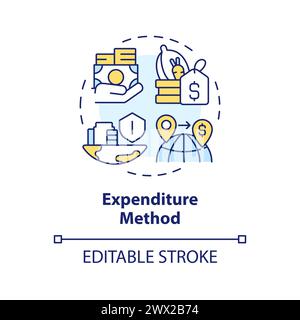 Icône de concept multicolore de la méthode de dépense Illustration de Vecteur