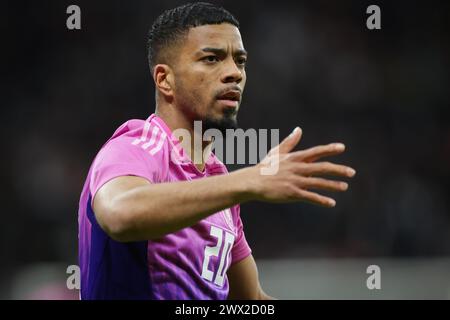 26 mars 2024, Hesse, Francfort/M. : Football : International match, Allemagne - pays-Bas, Deutsche Bank Park. L'Allemand Benjamin Henrichs en action. Photo : Christian Charisius/dpa Banque D'Images