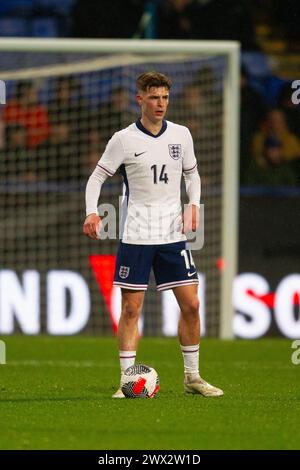 Bolton, Royaume-Uni. 26 mars 2024. Alex Scott, de l'Angleterre, lors du match de qualification pour le Championnat d'Europe des moins de 21 ans de l'UEFA 2025 opposant les U21 d'Angleterre et les U21 du Luxembourg au Toughsheet Community Stadium le 26 mars 2024 à Bolton, en Angleterre. (Photo de Richard Ault/phcimages.com) crédit : PHC images LTD/Alamy Live News Banque D'Images