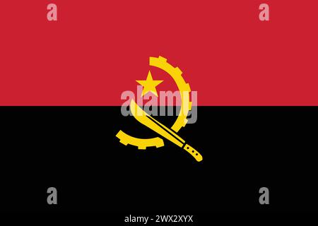 Drapeau national de l'Angola, signe de l'Angola, drapeau de l'Angola Illustration de Vecteur