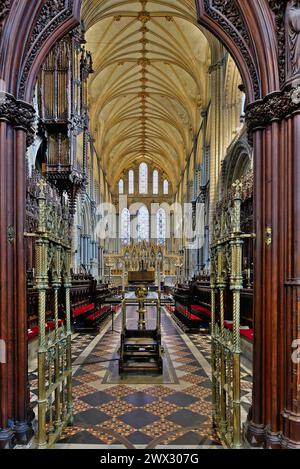Intérieur de la cathédrale historique d'Ely Cambridgeshire Angleterre Grande-Bretagne Royaume-Uni Banque D'Images