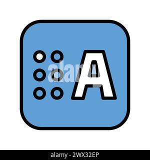 Icône de ligne de couleur du traducteur braille. Accessibilité Web. Elément isolé par vecteur. Contour modifiable. Illustration de Vecteur