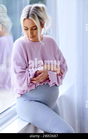 Triste femme enceinte Banque D'Images