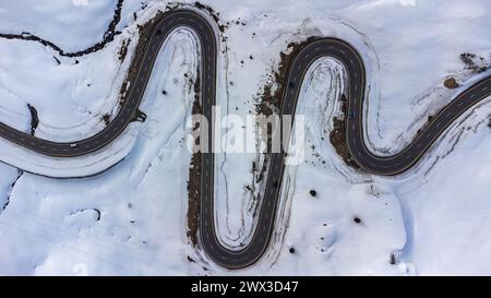 Vue aérienne du col du Julier en Suisse Banque D'Images