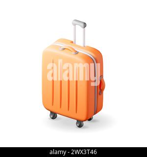 Valise de voyage Orange 3D. Illustration de Vecteur