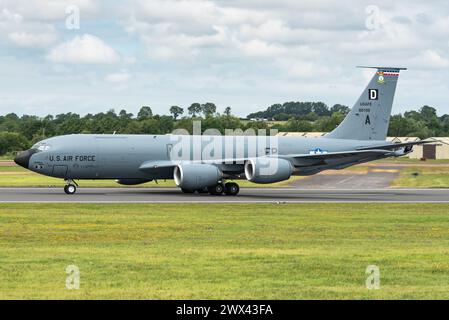 Un Boeing KC-135 Stratotanker avion-citerne de ravitaillement aérien de l'USAF. Banque D'Images