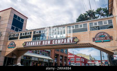 Pont de Cannery Row Company sur Cannery Row à Monterey, Californie, États-Unis. Banque D'Images