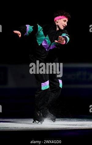 Lukas BRITSCHGI (sui), lors du Gala de l’exposition, aux Championnats du monde de patinage artistique 2024 de l’ISU, au Centre Bell, le 24 mars 2024 à Montréal, Canada. Crédit : Raniero Corbelletti/AFLO/Alamy Live News Banque D'Images