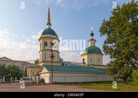 Irkoutsk, Russie - juillet 27 2018 : L'église de la Transfiguration (russe : Храм Преображения Господня) est une église orthodoxe près de la gare routière d'Irkoutsk Banque D'Images