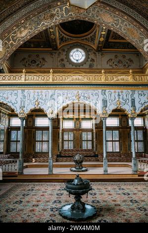 Salle impériale au coeur du Harem, Palais Topkapı, Istanbul, Turquie Banque D'Images