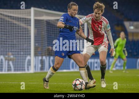 Stamford Bridge, Londres, Royaume-Uni. 27 mars 2024. Fran Kirby (14 Chelsea) en action lors du match de l'UEFA Womens Champions League entre Chelsea et Ajax à Stamford Bridge, Londres. (Tom Phillips/SPP) crédit : photo de presse sportive SPP. /Alamy Live News Banque D'Images