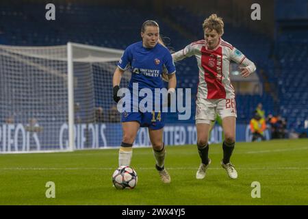 Stamford Bridge, Londres, Royaume-Uni. 27 mars 2024. Fran Kirby (14 Chelsea) en action lors du match de l'UEFA Womens Champions League entre Chelsea et Ajax à Stamford Bridge, Londres. (Tom Phillips/SPP) crédit : photo de presse sportive SPP. /Alamy Live News Banque D'Images