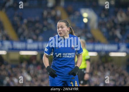 Stamford Bridge, Londres, Royaume-Uni. 27 mars 2024. Fran Kirby (14 Chelsea) en action lors du match de l'UEFA Womens Champions League entre Chelsea et Ajax à Stamford Bridge, Londres. (Tom Phillips/SPP) crédit : photo de presse sportive SPP. /Alamy Live News Banque D'Images