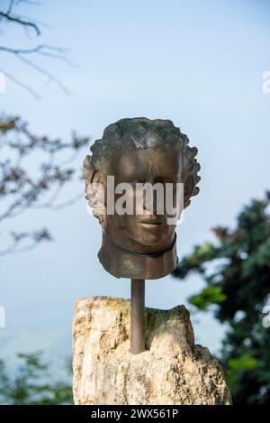 Statue de tête du pilote F1 Ayrton Senna Banque D'Images