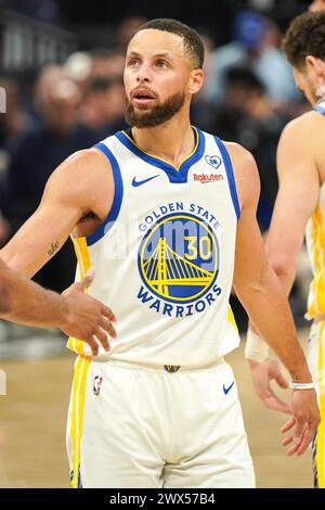 Orlando, Floride, États-Unis, 27 mars 2024, Stephen Curry #30 des Golden State Warriors au Kia Center. (Crédit photo : Marty Jean-Louis/Alamy Live News Banque D'Images