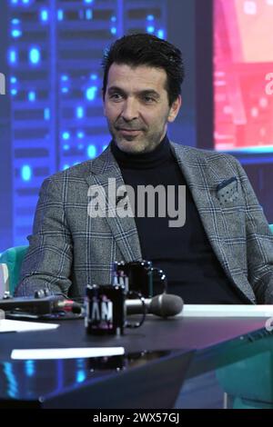 Milan, Italie. 1er janvier 2016. Milan, émission de télévision "Stasera c'è Cattelan" - Rai 2 - Gianluigi Buffon crédit : Agence photo indépendante/Alamy Live News Banque D'Images