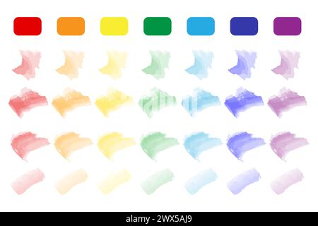 Nuances de couleur et coups de pinceau. Collection artistique d'aquarelle. Eléments de peinture numériques. Illustration vectorielle. SPE 10. Illustration de Vecteur