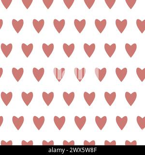 Motif sans couture avec de mignons coeurs roses plats Banque D'Images