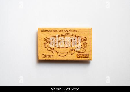 Aimant frigo du stade Ahmed bin Ali. Banque D'Images