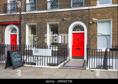 Charles Dickens Museum une maison de terrasse géorgienne et ancienne maison du romancier. Doughty Street Londres Angleterre Royaume-Uni Banque D'Images