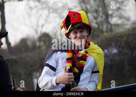 Deutsche Bank Park Stadium, Francfort, Allemagne vs pays-Bas match de football amical, 26 mars 2024. Entrée des fans et environs du stade. Banque D'Images